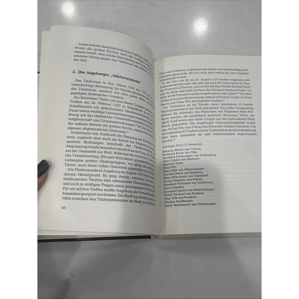 Die‎ Täufer in Augsburg: Ihre Geschichte und ihr Erbe by Hans Guderian 1984 HC